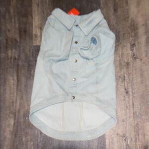 Light Blue Dog Shirt with Button Details